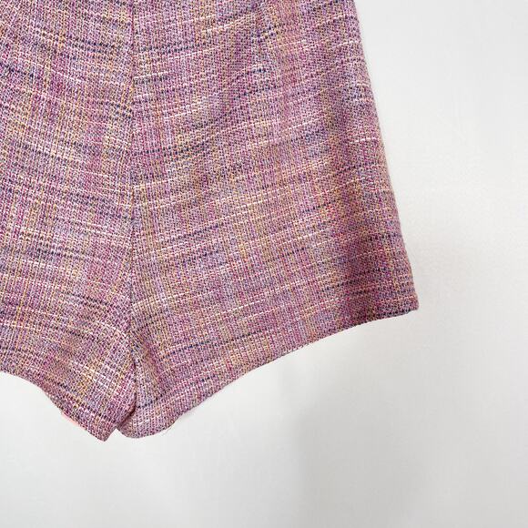 Lovers + Friends Medium M Pink Stargazer Tweed Mini Skort Wrap Front Shorts Zip - Picture 7 of 12
